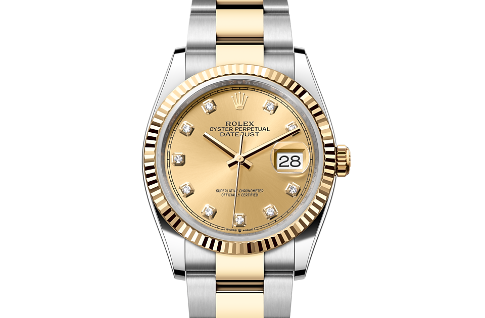 Rolex Datejust 36 Oyster, 36 mm, Oystersteel and yellow gold m126233-0018 at Royal de Versailles