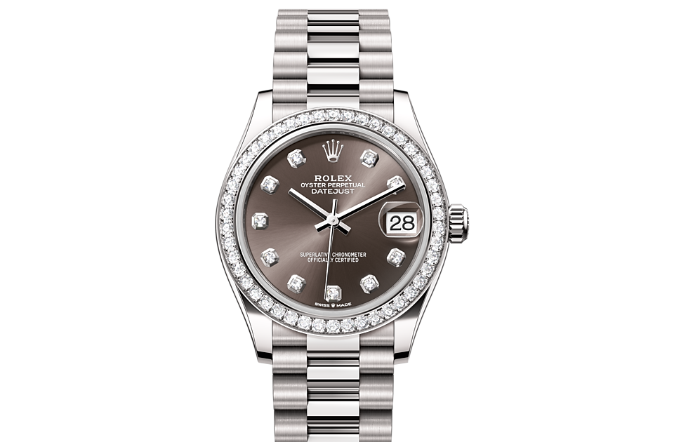 Rolex Datejust 31 Oyster, 31 mm, white gold and diamonds m278289rbr-0006 at Royal de Versailles