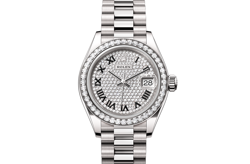 Rolex Lady-Datejust Oyster, 28 mm, white gold and diamonds m279139rbr-0014 at Royal de Versailles