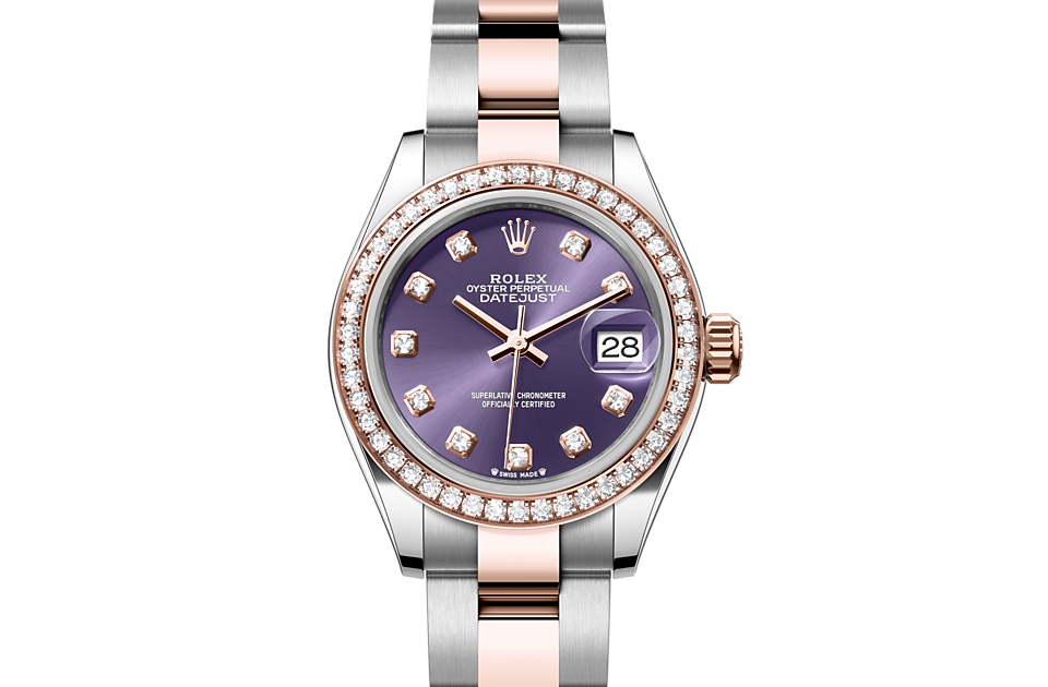 Rolex Lady-Datejust Oyster, 28 mm, Oystersteel, Everose gold and diamonds m279381rbr-0016 at Royal de Versailles