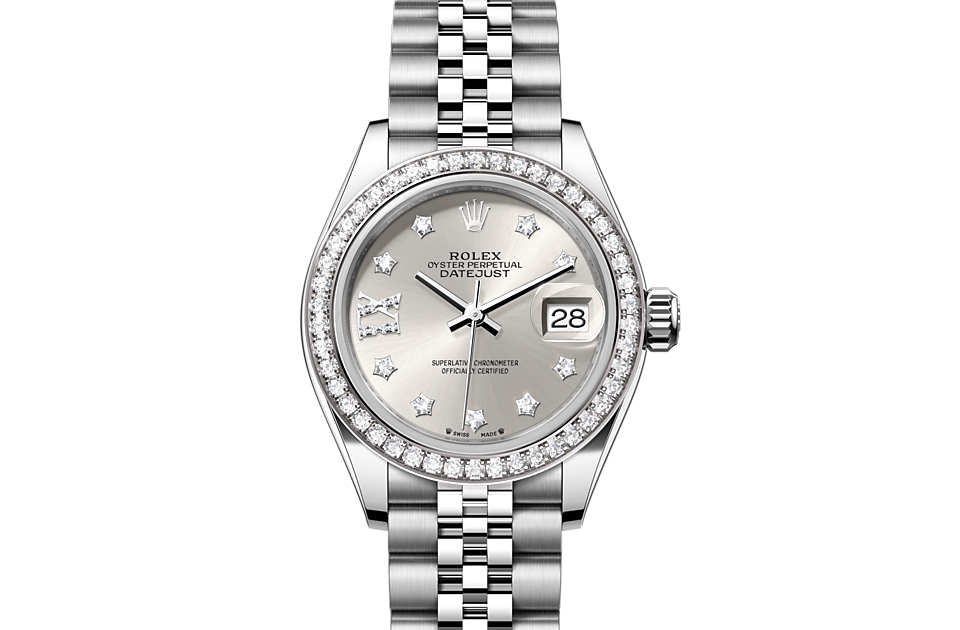 Rolex Lady-Datejust Oyster, 28 mm, Oystersteel, white gold and diamonds m279384rbr-0021 at Royal de Versailles