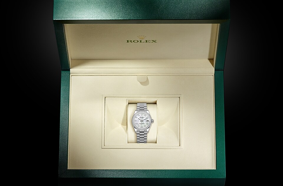 Rolex Datejust 31 Oyster, 31 mm, white gold and diamonds m278289rbr-0005 at Royal de Versailles