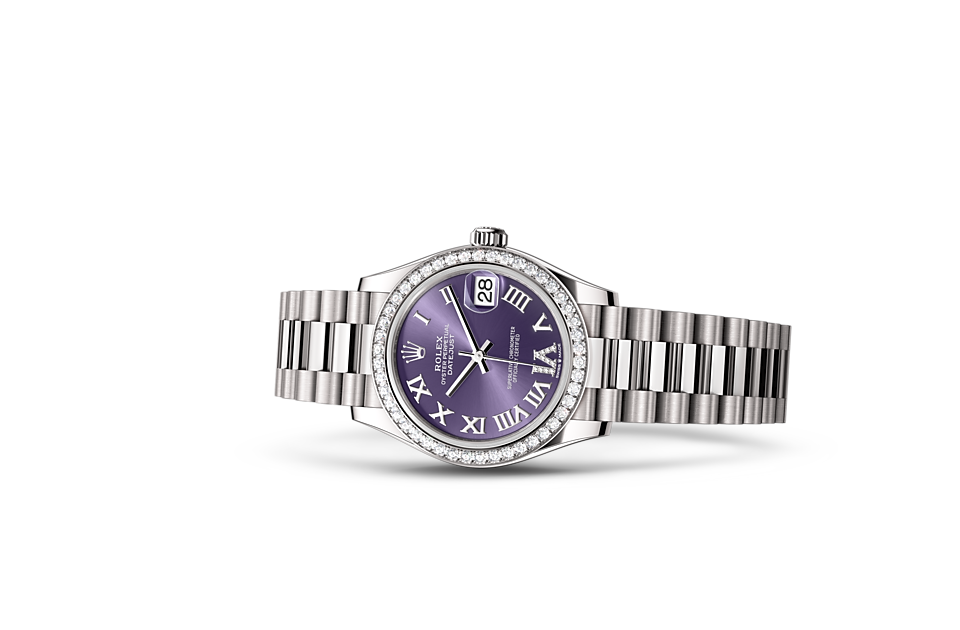Rolex Datejust 31 Oyster, 31 mm, white gold and diamonds m278289rbr-0019 at Royal de Versailles
