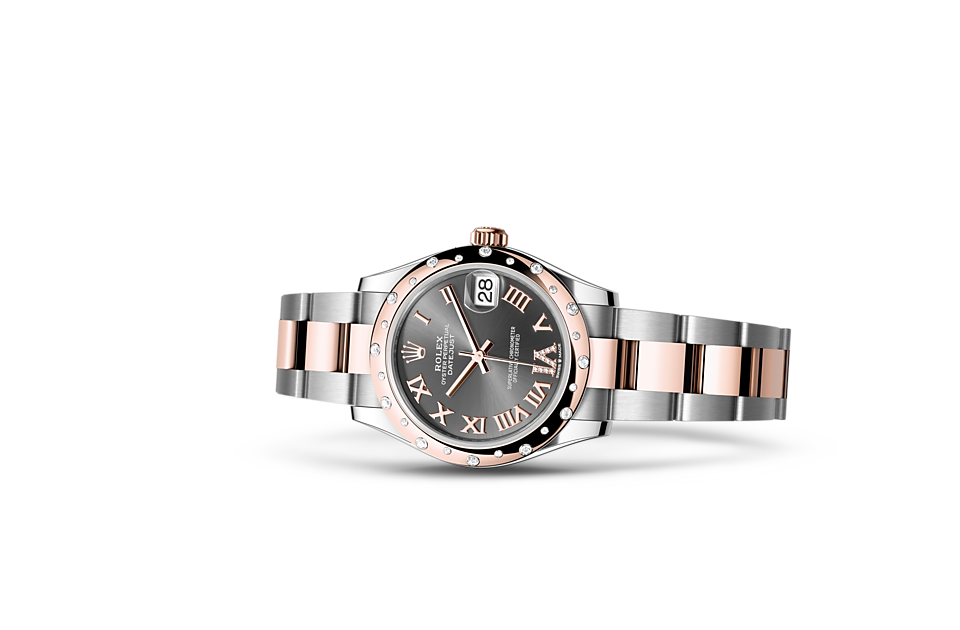 Rolex Datejust 31 Oyster, 31 mm, Oystersteel, Everose gold and diamonds m278341rbr-0029 at Royal de Versailles