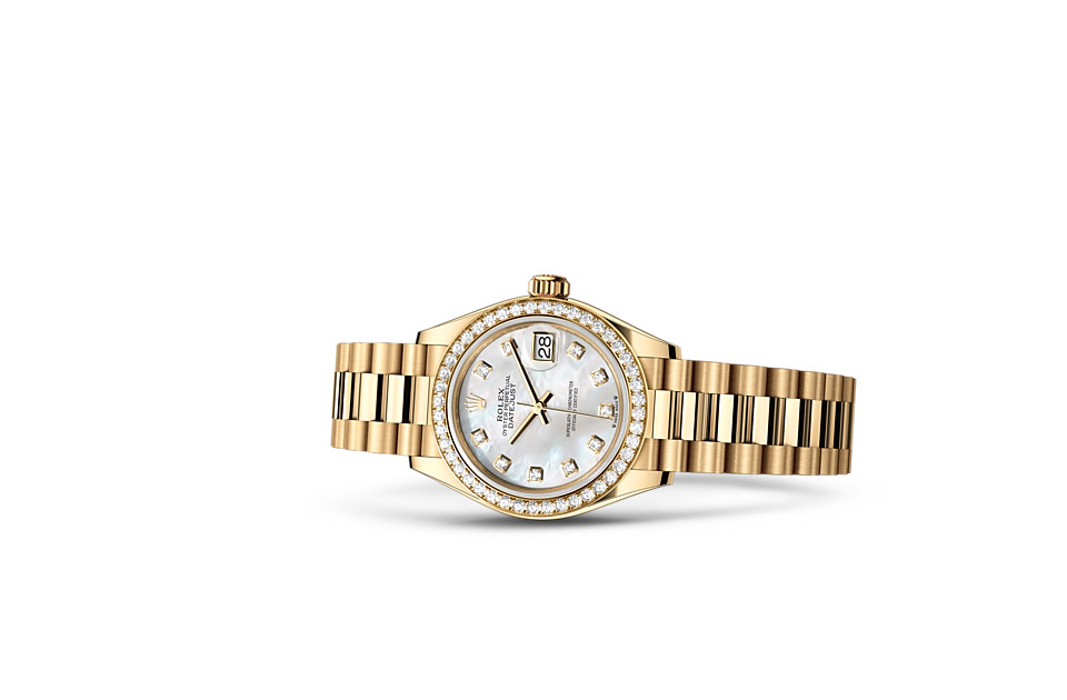 Rolex Lady-Datejust Oyster, 28 mm, yellow gold and diamonds m279138rbr-0015 at Royal de Versailles