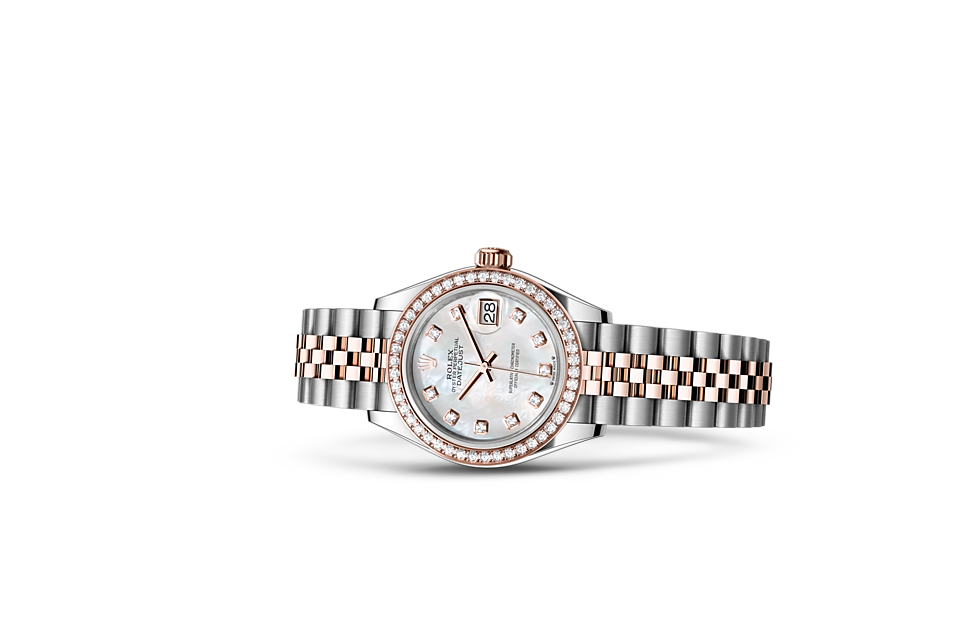 Rolex Lady-Datejust Oyster, 28 mm, Oystersteel, Everose gold and diamonds m279381rbr-0013 at Royal de Versailles