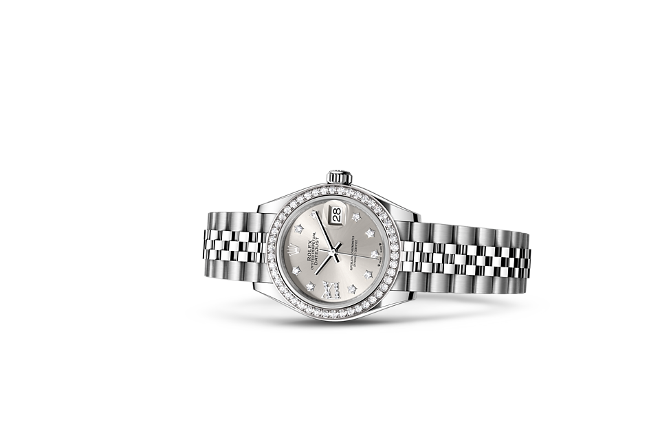 Rolex Lady-Datejust Oyster, 28 mm, Oystersteel, white gold and diamonds m279384rbr-0021 at Royal de Versailles