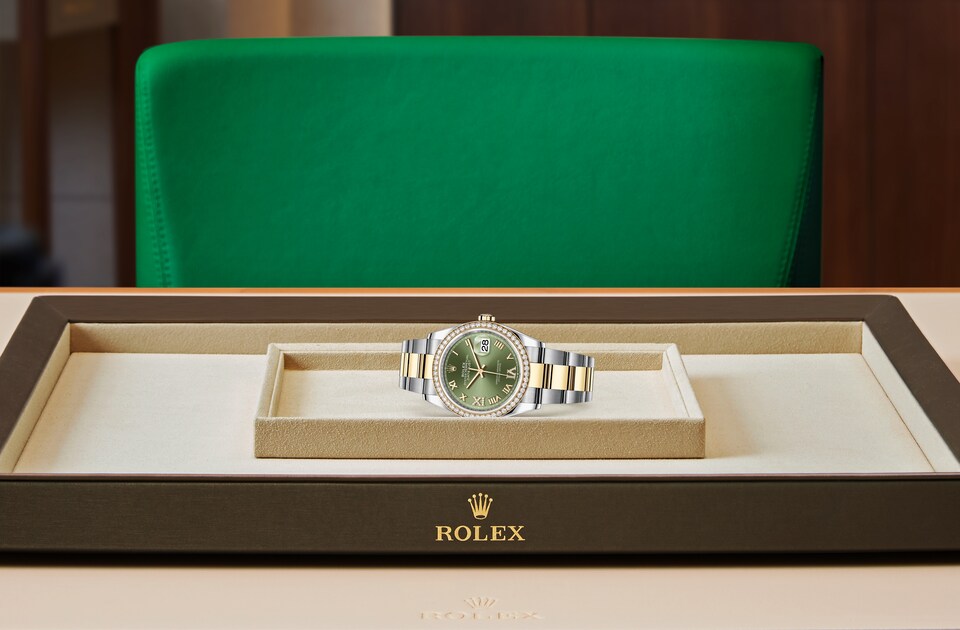 Rolex Datejust 36 Oyster, 36 mm, Oystersteel, yellow gold and diamonds m126283rbr-0012 at Royal de Versailles